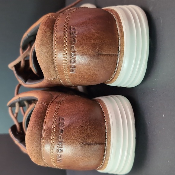 Rockport Men's Brown Leather Upper Lace-up Dress Shoes,Size 8.5 US M. - Picture 7 of 13